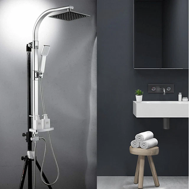 SUMERAIN Regenduschsystem Mit Handbrause – Druckausgleich, Chrom, Aus Messing, 20,3 Cm Regenduschkopf
