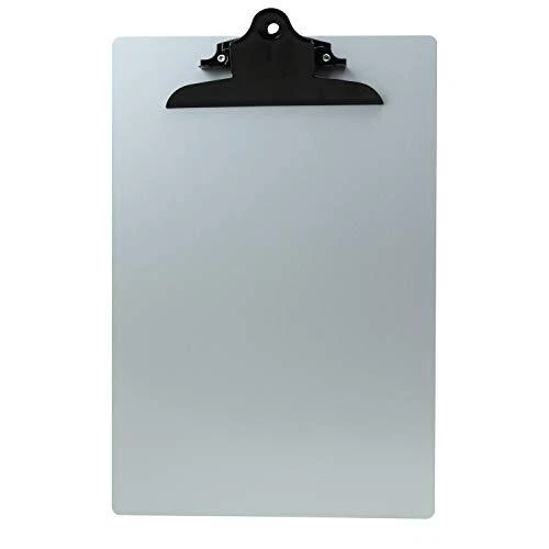 Silver Recycled Aluminum Clipboard with Black Clip - 8.5 x 11 inch Letter Siz...