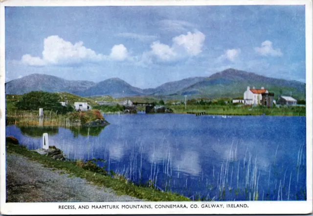 Postcard Ireland -Recess and Maamturk Mountains Connemara County Galway