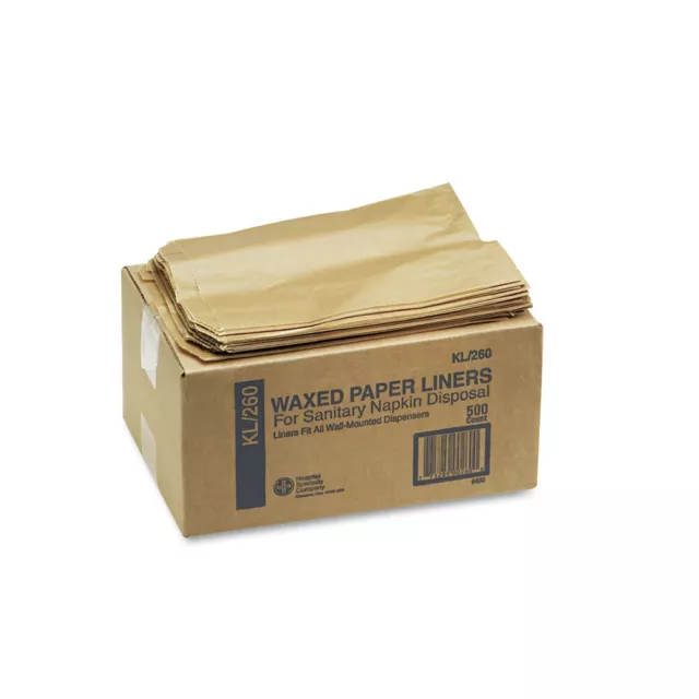 HOSPECO 260 7.5" x 3" x 10.5" Napkin Receptacle Liners - Brown (500/CT) New