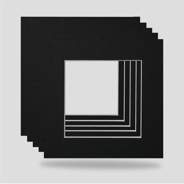 10X10 FOR 8X8 INCH SQUARE PHOTO MOUNT PACK OF 5-BLACK COLOUR ART ...