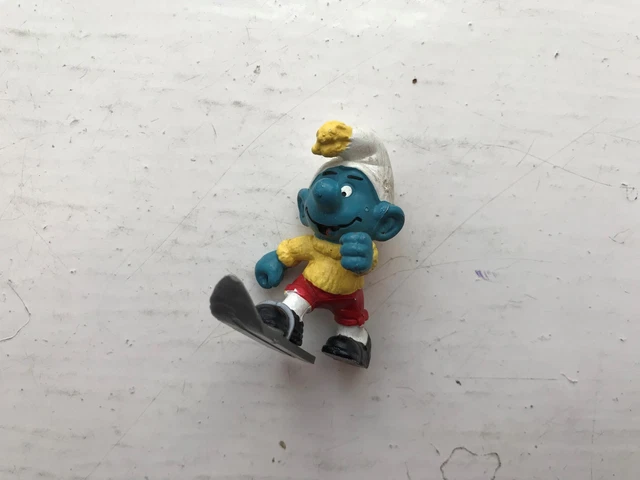 Figurine Schtroumpf Skieur Vintage 1978 - Schleich, PVC, état Bon - Collection Peyo