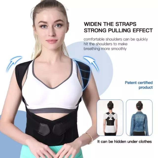 Adjustable Posture Corrector Low Back Support Shoulder Brace Belt for Women Men 3