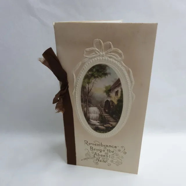 Antique Edwardian Christmas Card , Greetings card , village scene ,mill , 1911