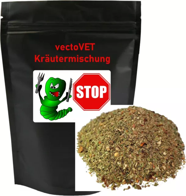 50 g vectoVET ® 9 Kräutermischung vor, während, nach Wurmkur Entwurmung