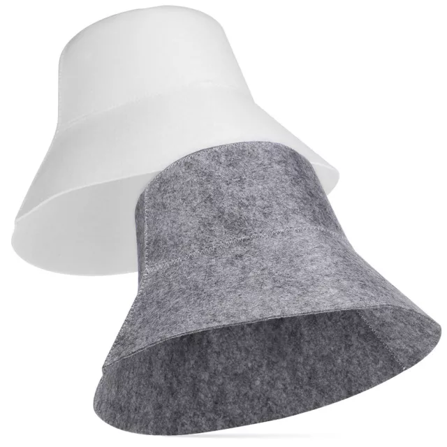 2 Pcs Sauna Hats Felt Sauna Cap Bathing Felt Hat Shower Cap Hat Sauna