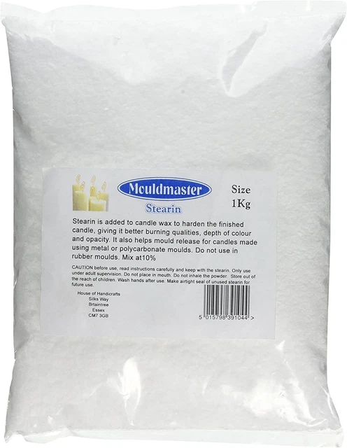 Stearin maestro molde para fabricación de velas 1 kg, blanco, 20x10x1 cm