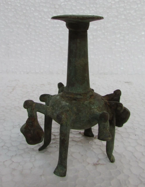 Antique Old Brass Unique shape Powder Bottle, without lid Collectible