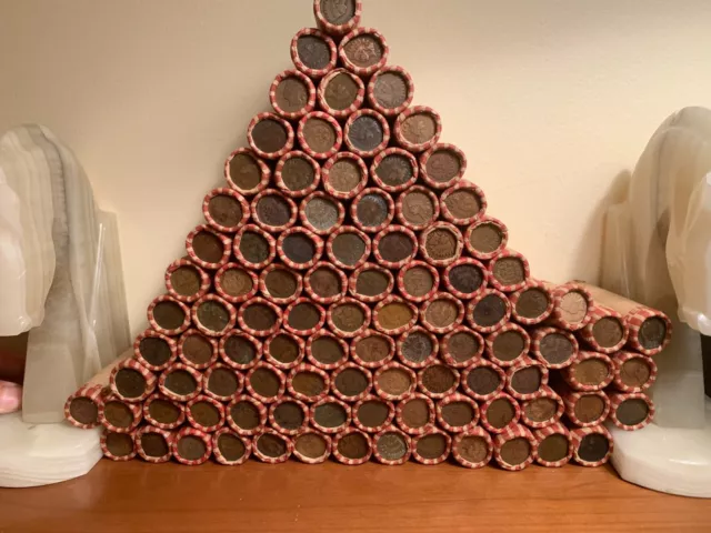 Wheat Penny Roll/Indian head Lot of 50 Coins 1909-1958 Unsearched PDS Mint Marks
