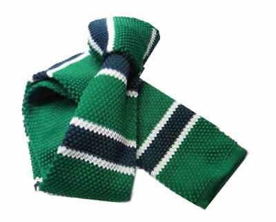 CRAVATTE verde trama MAGLIA knit TIE CRAVATTA a righe CORBATA stricken TIES