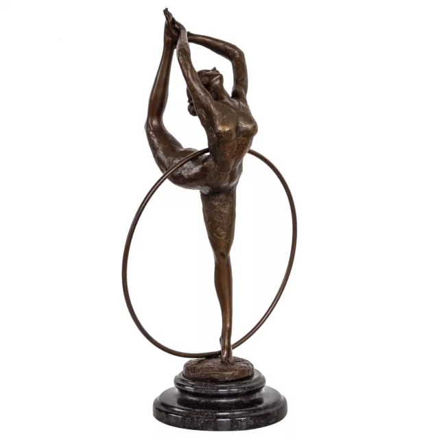 Figura de bronce escultura bailarina anillo estatua bronce deporte