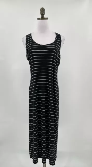 Michael Stars Black White Stripe Long Dress Sleeveless OS
