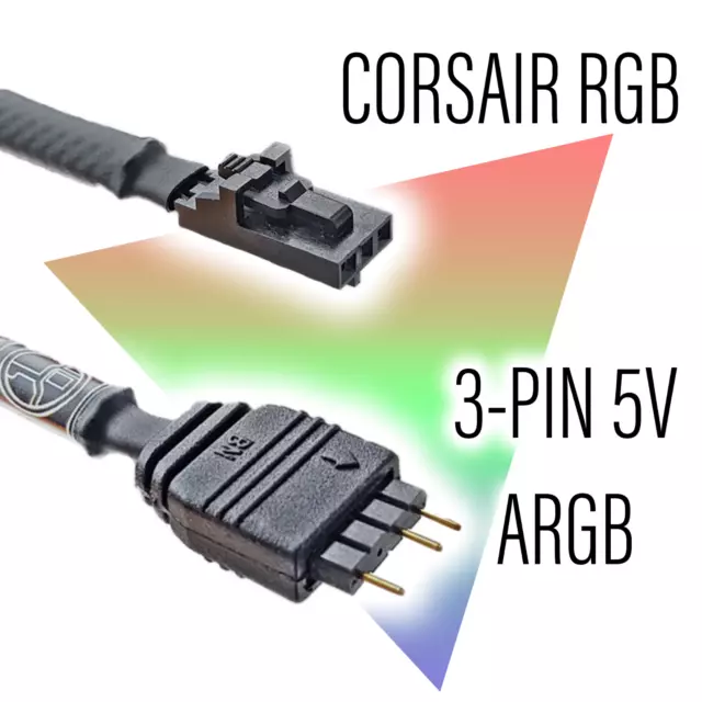 Corsair RGB A Estándar Argb 3-pin 5V Adaptador Macho/Hembra