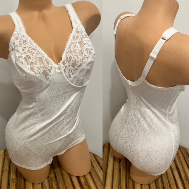 VINTAGE BODYSUIT SHAPER by FLEXEES GIRDLE SECOND SKIN UNDER WIRE 1990s 38C