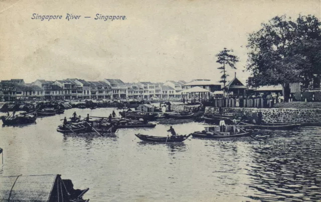 PC SINGAPORE SINGAPORE RIVER, VINTAGE POSTCARD (b53683)