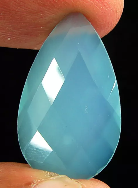 11.55 Ct Natural Blue Chalcedony Loose Gemstone Faceted Beautiful Stone - R3378