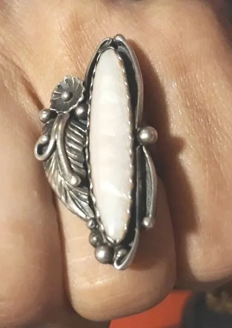 KEN MARTINEZ K. MTZ Navajo Sterling Silver Ring Womens Mother Of