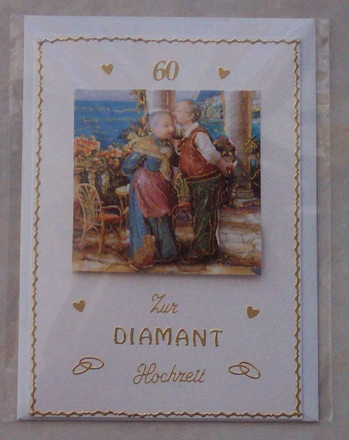 3D GRUSSKARTE Zur diamantenen Hochzeit Oma & Opa Handarbeit Jittenmeier