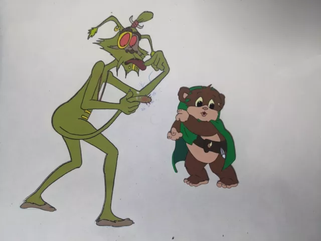 VINTAGE EWOKS animation cels BACKGROUND production art  Star Wars Animated I8