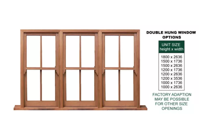 Double Hung Sash Timber Window 3 Bay 4 Light Doublehungs 2