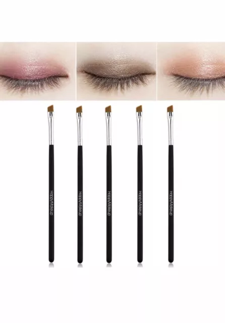 5Pcs Eyebrow Inclined Flat Angled Brush Eyeliner Eyeshadow Eye Brow Makeup Tool