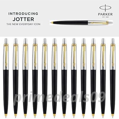 Parker Ballpoint Pen Jotter Series Stainlees Steel Gold & Chrome Trim Ball Pens