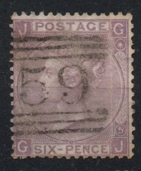 1865 Gran Bretagna Queen Victoria 6 Pence Violetto Piastra 5 Usato