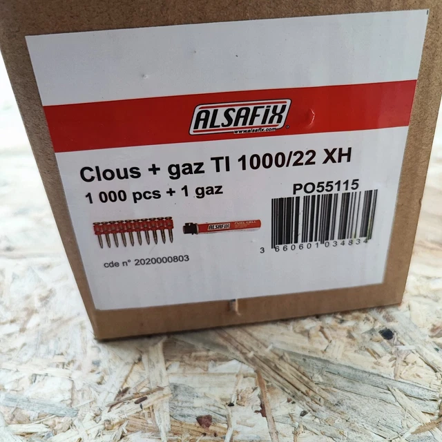 Nägel mit Gas 3,0x22mm TI-1000/22 XH Alsafix 1000 Betonnägel 1 Gaskartusche Neu