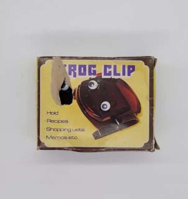 Frog Paper Clip Amber Plastic 1960's Office Toy Vintage 2