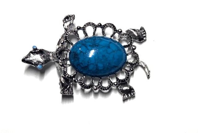 GERRYS SILVER TONE Faux Stone Turtle Brooch 18.9g £7.46 - PicClick UK