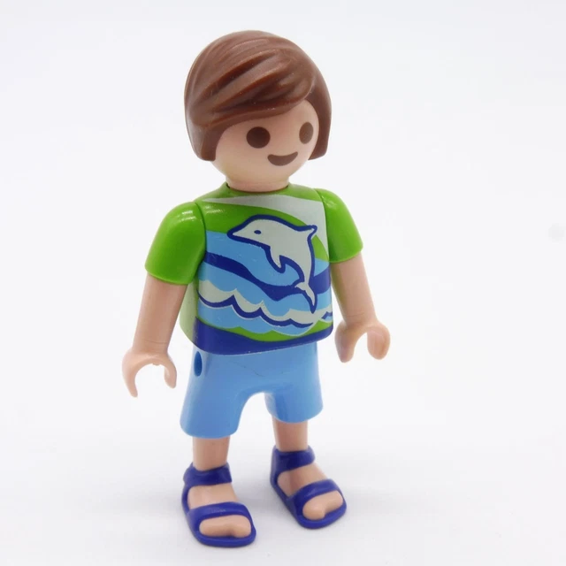 Figurine Playmobil Moderne Avec T‑shirt Manches Courtes Et Pantalon Vert – Occasion