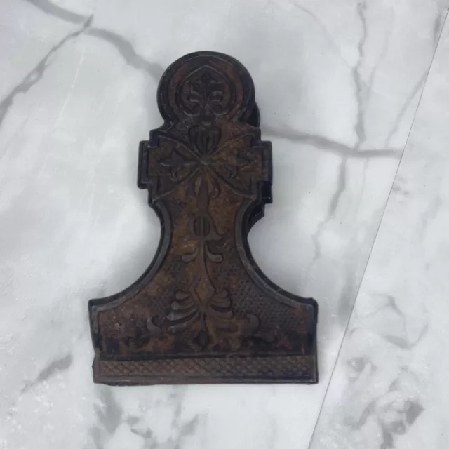 Antique Victorian Eastlake Cast Iron Paper Clip/ Letter Holder 4.5” Decor