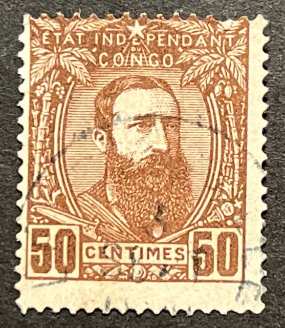 Travelstamps: BELGIAN CONGO Stamps 1887-94 Scott #9 50c King Leopold II Used NG