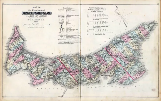 1880 Atlas PRINCE EDWARD ISLAND maps CANADA GENEALOGY history LAND OWNER DVD