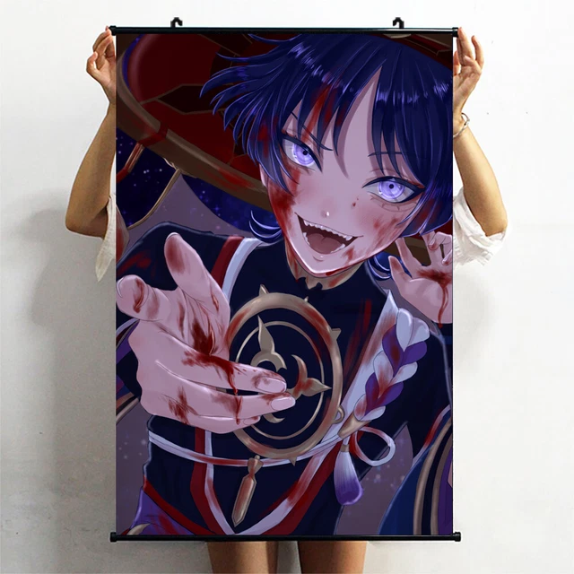 GENSHIN IMPACT SCARAMOUCHE Poster Home Decor Wall Scroll Painting