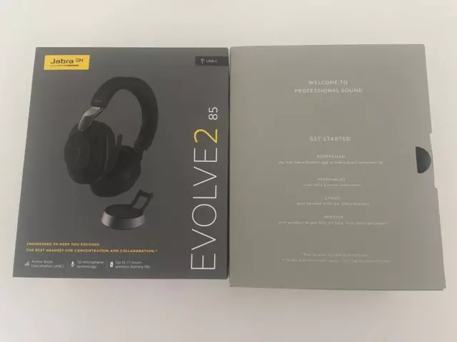 Jabra Evolve2 85 kabelloser Stereo Kopfhörer (MS Teams, USB-C) mit Ladestation -