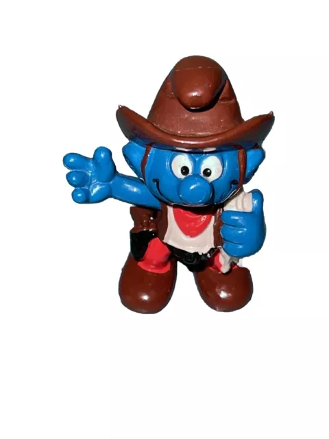 Cowboy Smurf PVC Figure Peyo Schleich Figurine