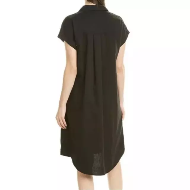 Eileen Fisher Classic Short Sleeve Button Down Organic Cotton Shift Dress 2
