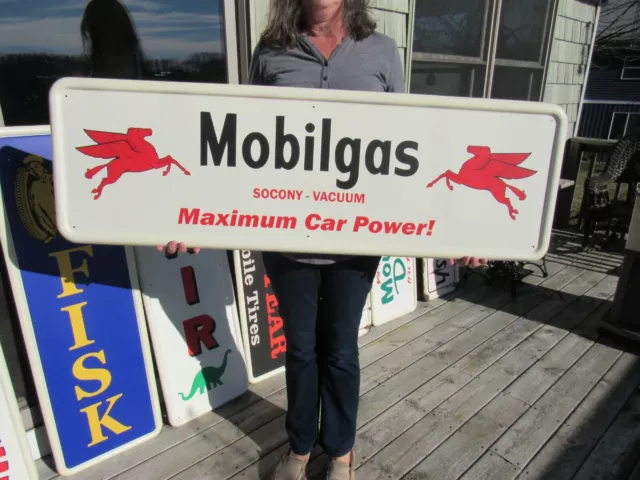 Vintage Mobil Gasoline Pegasus Sign On A 1947 Coca Cola Sign Blank Look !