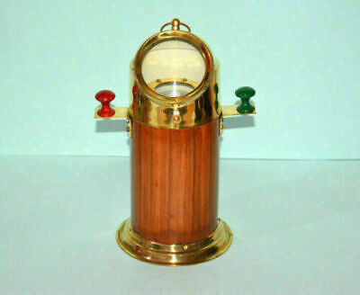 Nautical brass & wooden gimbal compass 11" ships binnacle gimballed compass