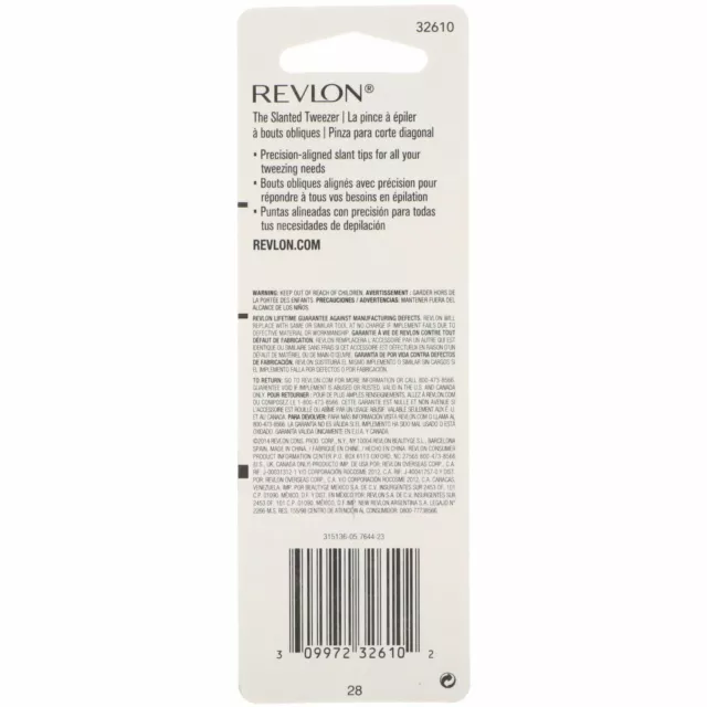 PINCETTE À POINTE INCLINÉE EN ACIER INOXYDABLE REVLON alignée avec précision - 32610 2