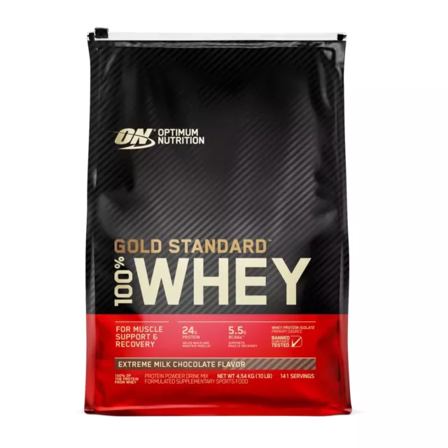 Optimum Nutrition, Gold Standard 100% Whey Protein Powder 9.95 Lbs ExtMilk Choc.