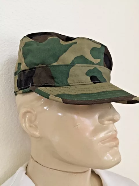 Unissued Usgi Woodland Camo Bdu Ranger Combat Patrol Cap With Earflap (7 1/2)