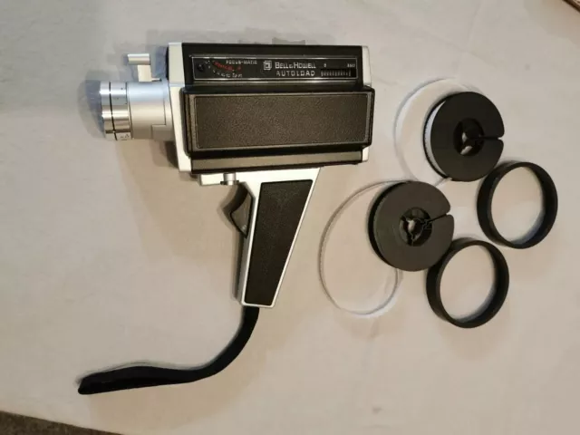 1960s Bell & Howell Focus-Matic Autoload Cine Camera & Two Ameature Movie Films