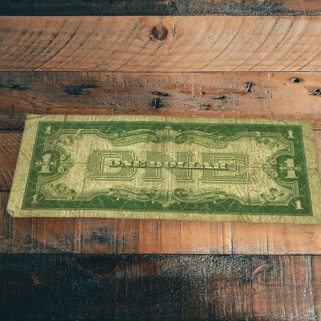 1928 $1 BLUE Seal SILVER Certificate **FUNNY BACK** Old US Paper Money!