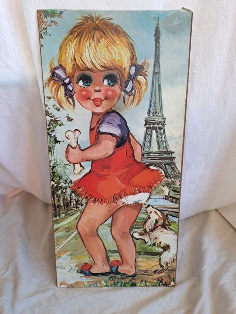 Tableau Cadre Poulbot Moulin Rouge Paris – Vintage 37x37 Cm