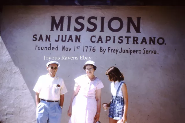 35MM Found Photo Slide Kodachrome Red Border San Juan Capistrano Mission 1950s