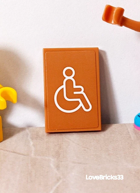 Disable Person Ramplego Sign NEW LEGO WHEELCHAIR Bathroom Sign Disabled Parking Forest Sign Brown ...