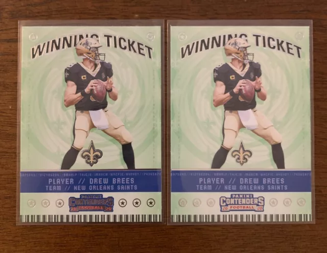2020 Panini Contenders Drew Brees - (2) Winning Tickets Retail Exclusive WT6