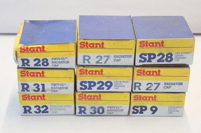NOS Lot/9 Vintage Car Truck STANT Cooling System Radiator Cap Restoration Parts